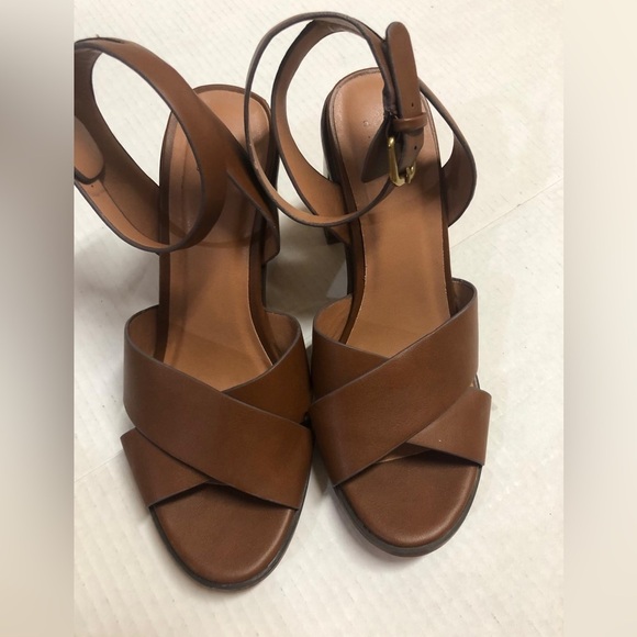 Target A New Day Beatriz Cross Band Stacked Heel Pumps Brown Size 9 - Picture 2 of 13